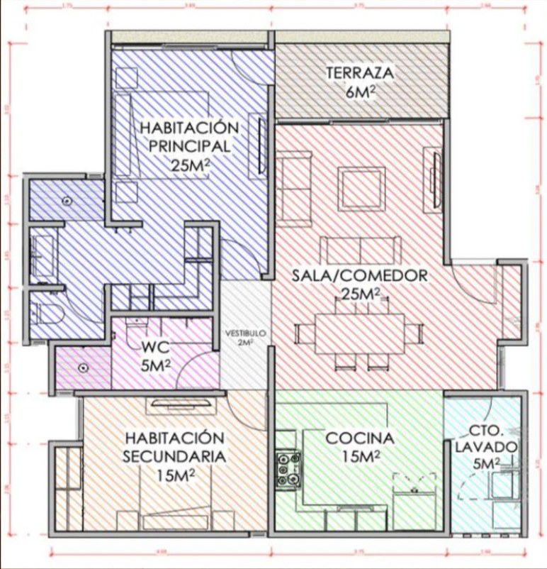 Departamento 301 en La Veleta, llave en mano — plano 1